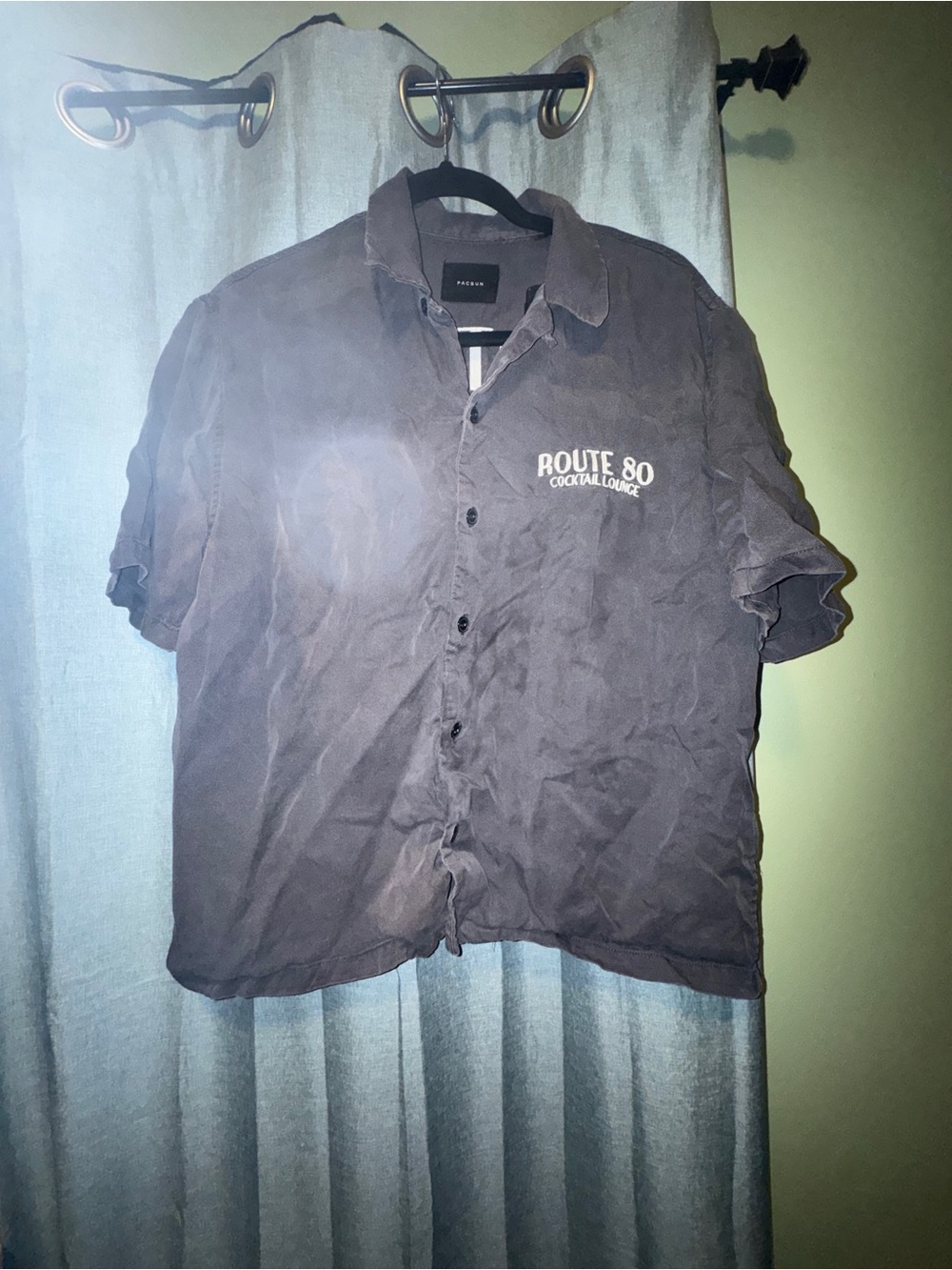 Pacsun Black Route 80 Short Sleeve Button-Up Shirt